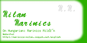 milan marinics business card